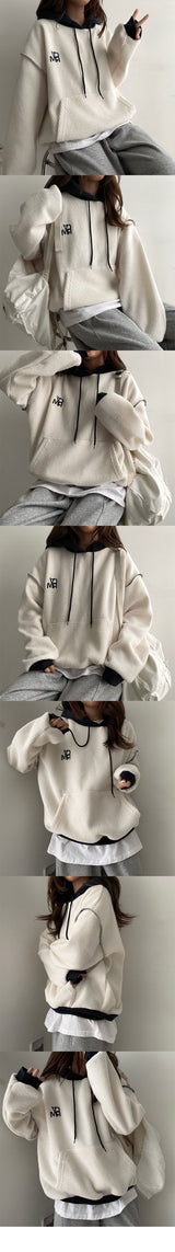 Potchell Waffle Colored Big Hoodie