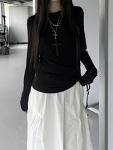 slim wrap shirring strap T (2color)