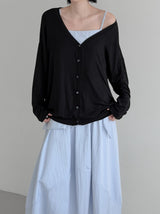 Two-way Loose Fit Wrap Balloon Cardigan