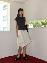 SHELL CAP SLEEVE T (CHARCOAL)