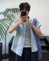 ソルト ツーポケット ウォッシュド デニム ショートスリーブ シャツ
