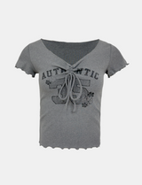 Authentic Tie Front Tee