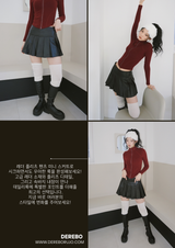 leather pleated pants mini skirt