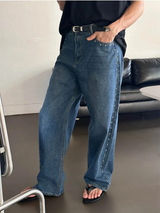 [Unisex] Stud wide denim pants