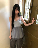 ディンメッシュレイヤードスリーブレストップス
