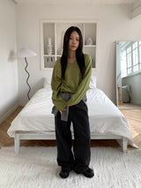 ルーズフィットVネックニット(8color)
