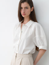 (BL-4342)RAGLAN PUFF WRINKLE BLOUSE