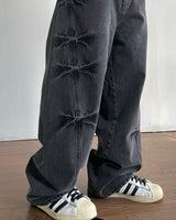 Pin Curved Denim Pants