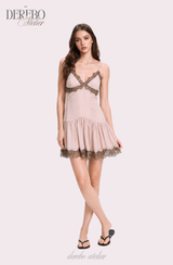 Rose Black Pink Sleeveless Dress