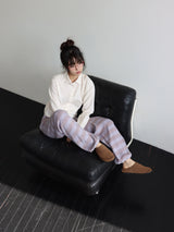 STRIPE KNIT PANTS (PURPLE)