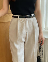 Hidel Linen Basic Pintuck Slacks