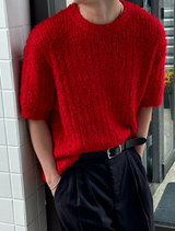 [Unisex] サマーブークレハーフニット(4color)