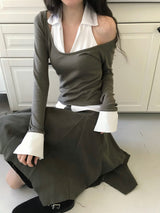 [♡MADE♡] vanna layered coloration SET ( vt+top )