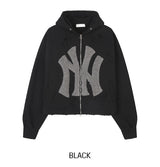 [Lining brushed] キュリーニューヨークパッチダメージフーディドジップアップ