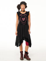 Knitted jacquard sweet lace vest dress
