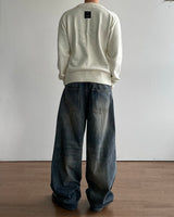 Number Patch Round Knit