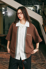 Layered Ethnic Embroidery Cuban Shirt