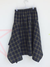 flared check skirt