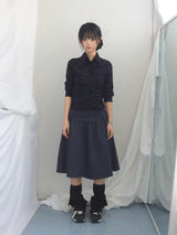 ruffle frill checkered short shirt