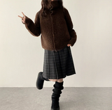Hani cozy high neck button cardigan