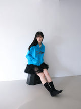 Girl zip-up hoodie - Aqua blue