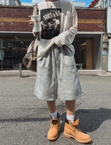 Drag rivet sweat half pants