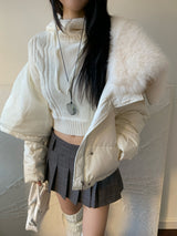 Wrap Check Pleated Mini Skirt