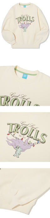 TROLLS VINTAGE グラフィックナッピングスウェットシャツ - IVORY