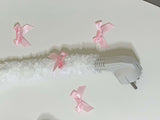 Fuzzy multi-tap_Ribbon_White (Pink)
