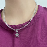 khaki point star necklace