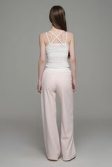 Strawberry milk sleeveless top, White