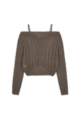 Rose milk lace knit, Cocoa