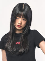 ロマンスクロップTシャツ BLACK