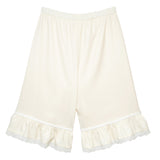 WOOL BLOOMER BERMUDA PANTS_WHITE