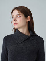 Asymmetric Slit Zip Top