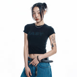 EASY See-through Crop Short Sleeve - Black