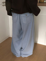 Dekan Fleece Back Pocket Banding Wide Pants