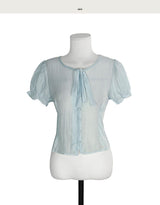 inua wrinkle chiffon & puff tie bl