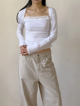 Maple Dyed Cotton Wide Pants