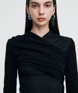 Color Strap Velour Frill Skirt _ BROWN