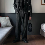 LMN Piggy Daying Corduroy Semi-Wide Pants (3 colors)