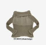 Vininto net off-shoulder knitwear