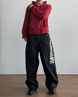Hash Lettering Denim Pants