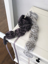 Robon Satin Rose Ribbon Belt