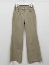 Cotton Nylon Semi-Bootcut Pants