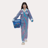 Spring and summer contrast color pajamas suit 100% cotton sleepwear