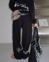 Barney lettering wide pants