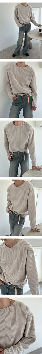 [Unisex] ベルベットカッティングニット(4color)