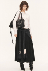 Classic pleats skirt - black