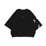 エスニックフラワーロゴクロップ半袖 MTM Tシャツ(UNISEX)_SYS5TS02BK